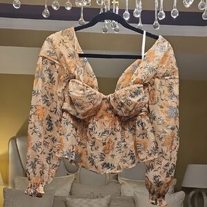 House of Harlow 1960 Floral Puff Sleeve Blouse